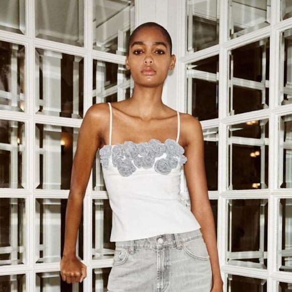 ZARA FLORAL JEWEL CAMISOLE - Picture 5 of 8